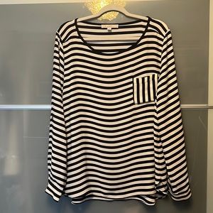 Loft size xl long sleeve striped shirt